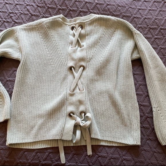 Lucky Brand Lace-up Back Sweater - Picture 2 of 3